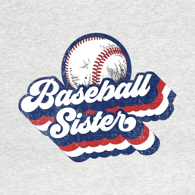 Retro Baseball Sister Red White Blue by Wonder man 